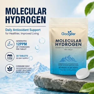 Molecular Hydrogen Tablets 12PPM with 23mg Magnesium for Antioxidant & Brain Energy Support, Daily Cellular Health, 30 Tablets